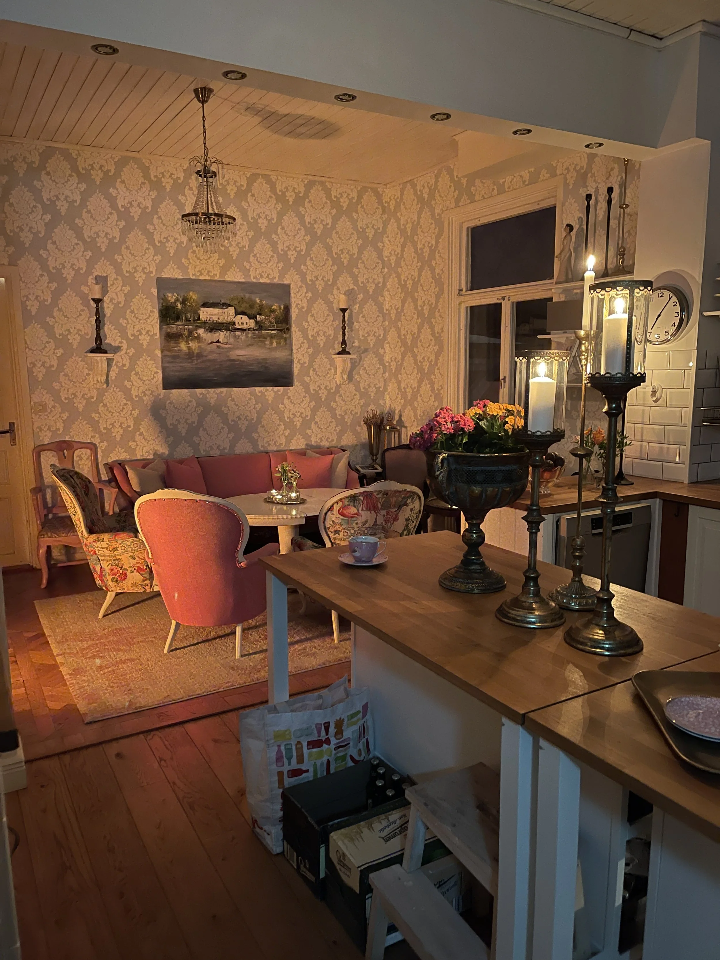 Brasa, god mat, härligt sällskapat. Stickhelg hos Susannas.