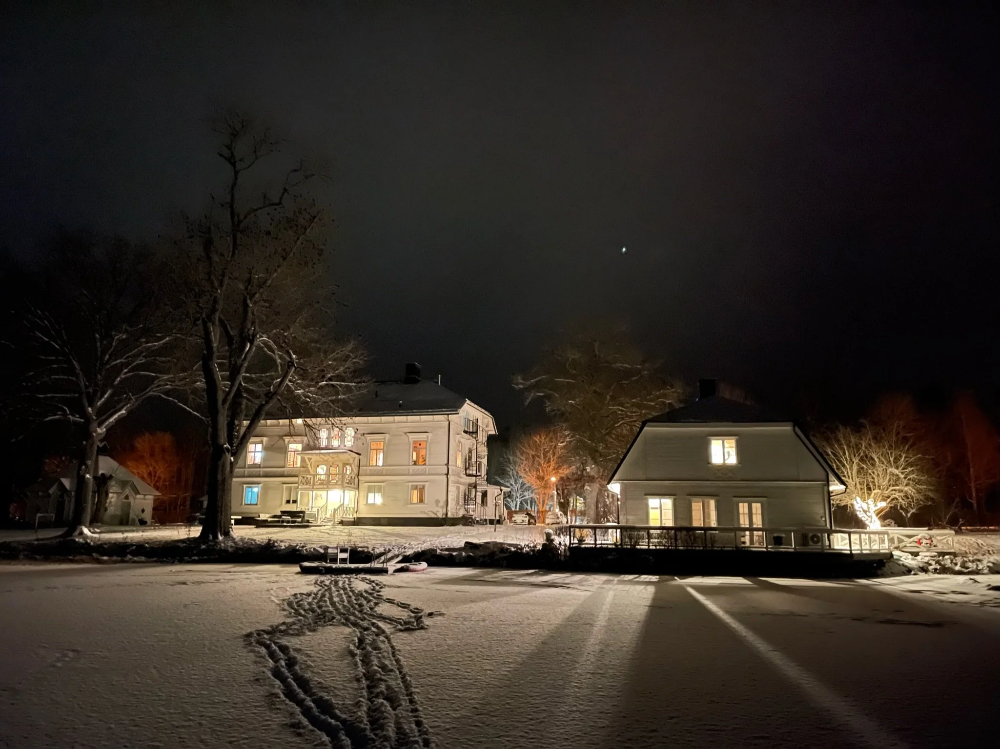 Vinterkväll under ett underbara retreat på Susannas underbara herrgård.