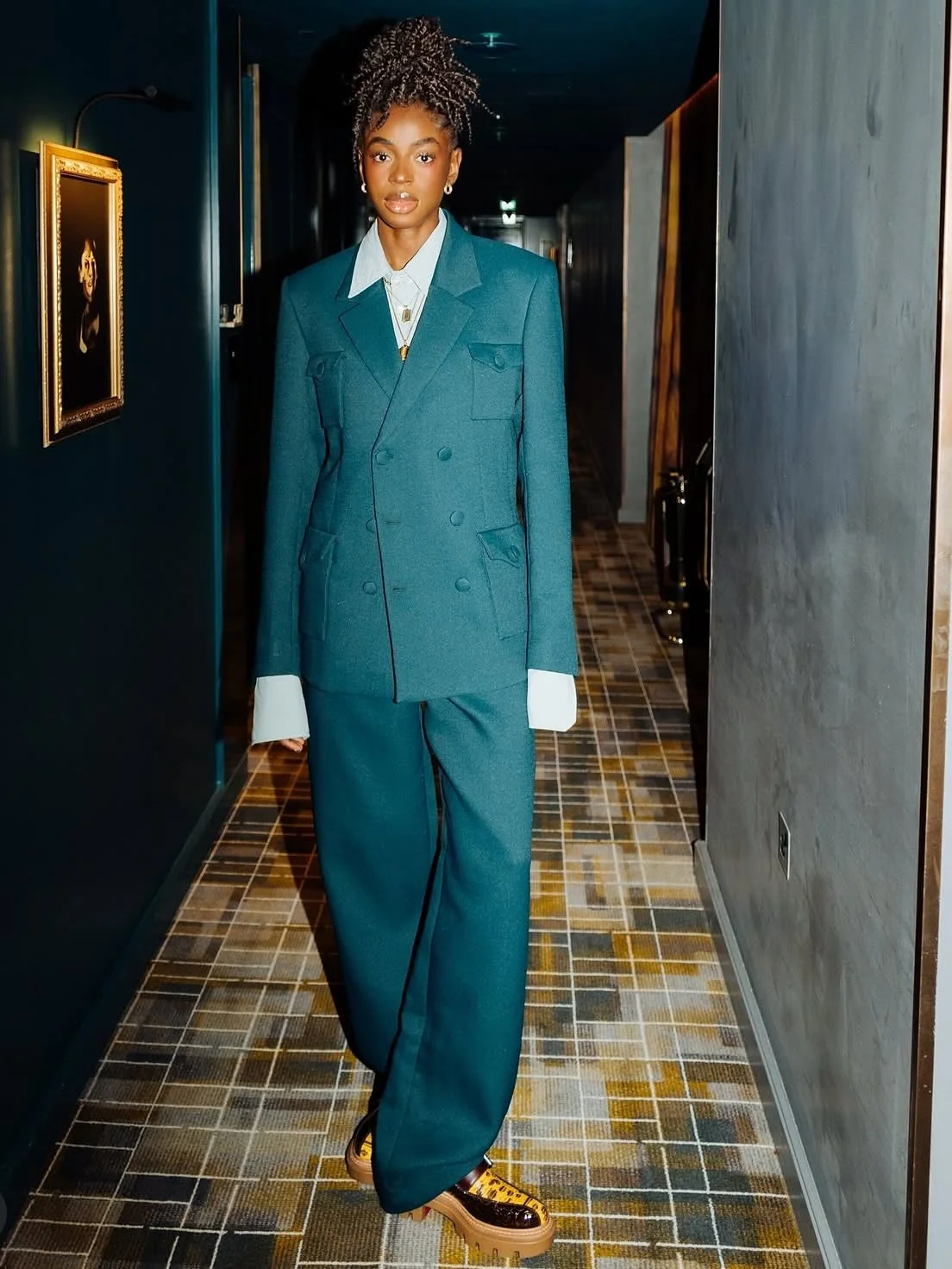 @catburns wearing @denzilpatrick for the Wicked Premiere 💚

Styled by @luciellis