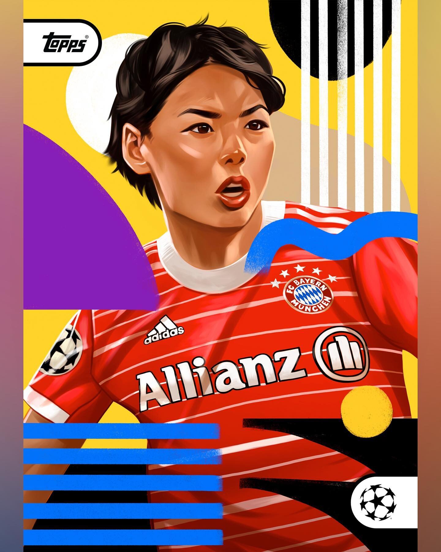My card of Saki Kumagai is now available for this week so be quick and get this card at @topps_uk @topps_de  @topps_espana 

Loved working on this one!

#art #portrait #topps #project22 #championsleague #bayernmunich #football #soccer #tradingcard #f