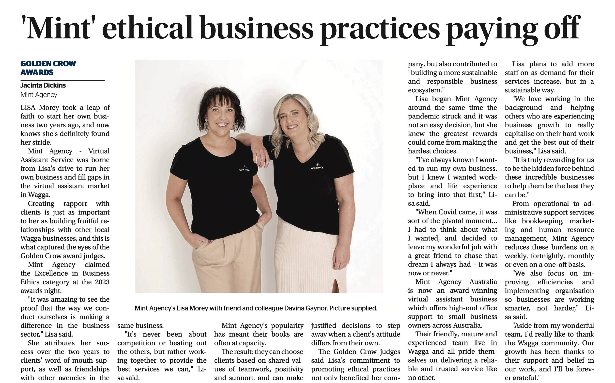 'Mint' ethical business practices paying off.