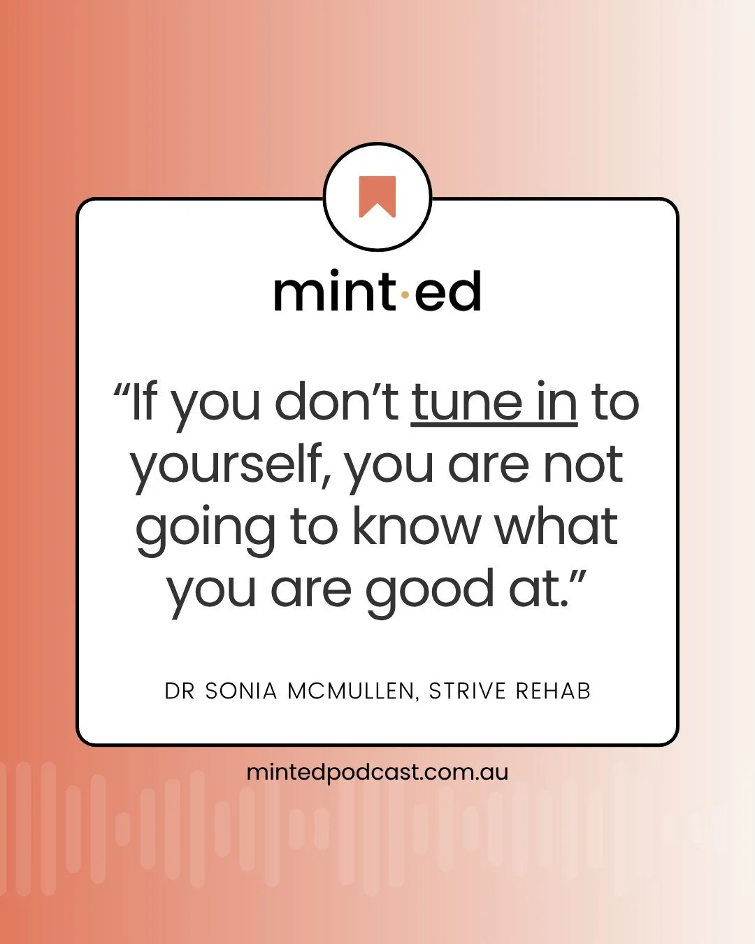 &ldquo;If you don&rsquo;t tune in to yourself, you are not going to know what you are good at.&rdquo; - Dr Sonia McMullen, Founder of Strive Rehab.

In a world full of noise and expert advice, Sonia reminds us that the best business strategy starts f