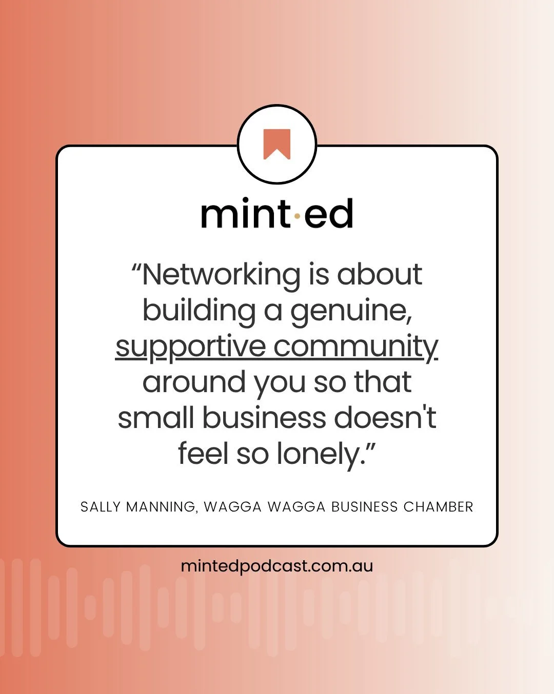 &ldquo;Networking is about building a genuine, supportive community around you so that small business doesn't feel so lonely.&rdquo; - Sally Manning 

Let's be completely honest... running a small business can be an incredibly isolating journey. 🤍

