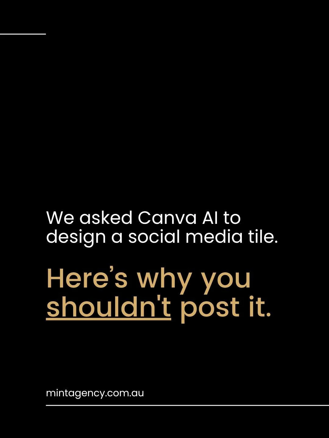Here's why your AI generated social tiles might actually be hurting your reach👇

AI design tools are incredible. You type in a prompt and within seconds, Canva AI spits out a graphic packed with information that looks... pretty decent!

...Until you