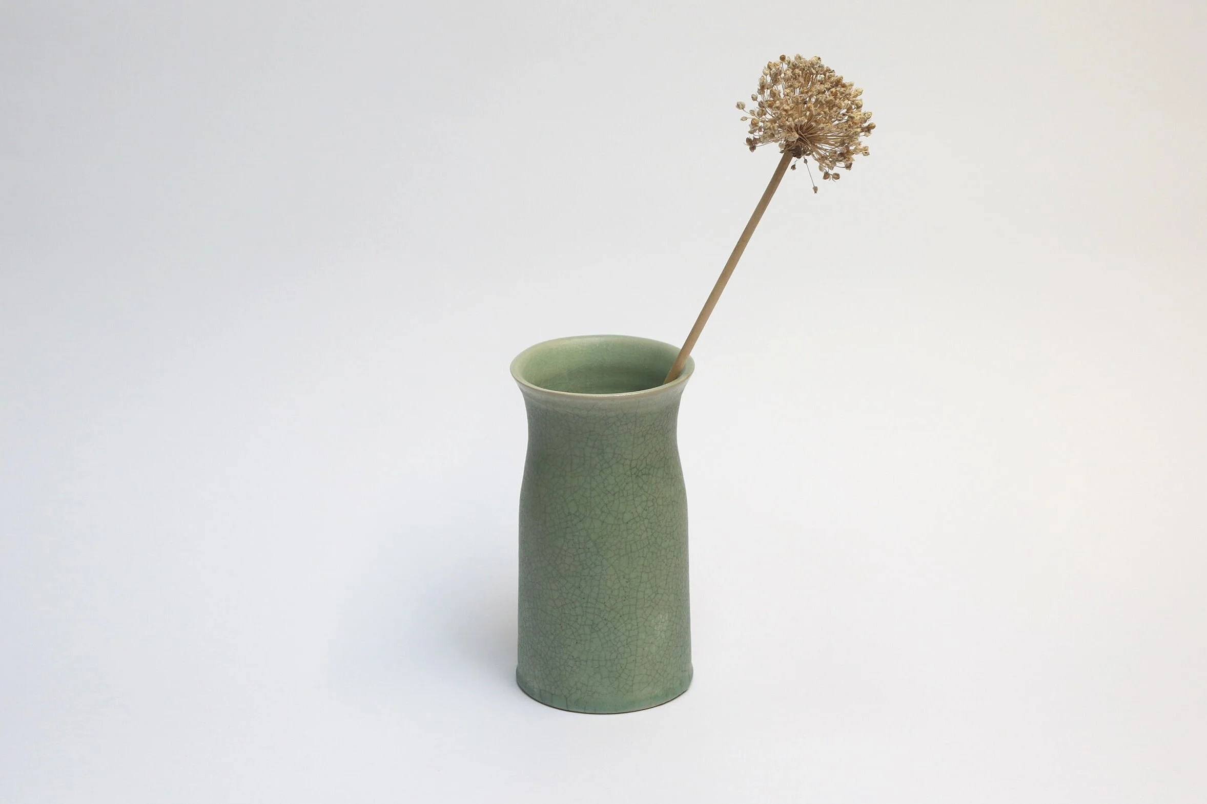 LNA Céramique Vase trompette vert craquelé