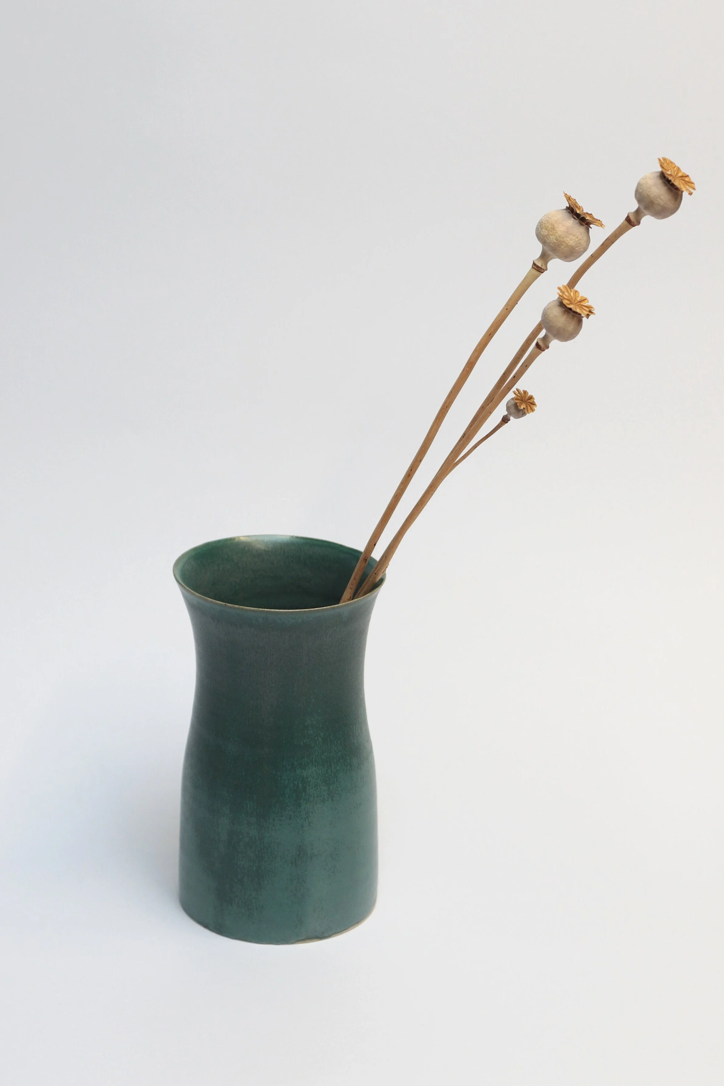 LNA Céramique Vase trompette vert forêt