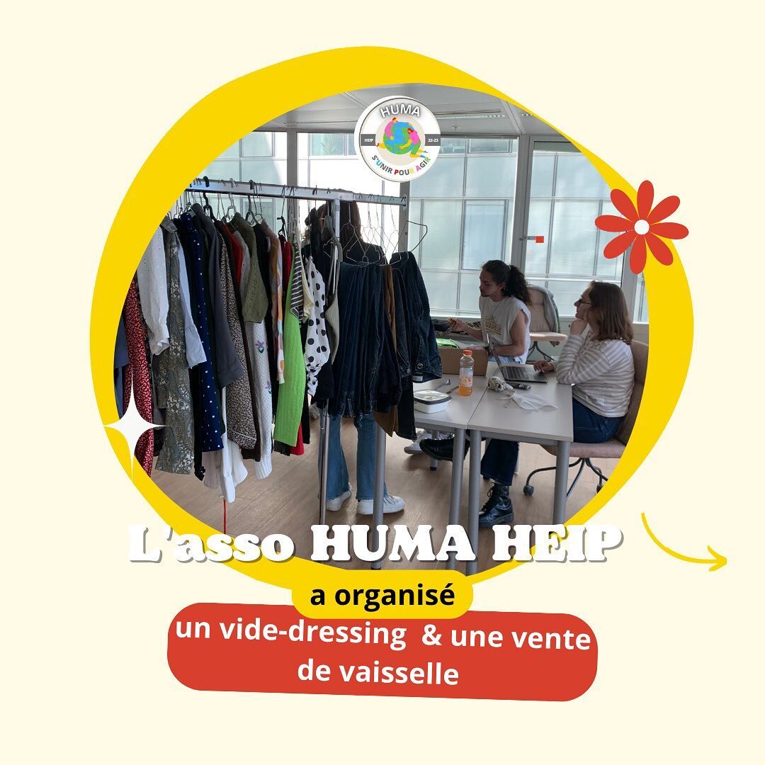Retour en images sur le vide dressing organis&eacute; par l&rsquo;association @huma.heip ✨

Et vaisselle et livres avec @ressourcerie_la_mine 🍽

Bravo pour cette initiative ! 👏🏼 

#videdressing #campus #etudiants #ecole #Paris #ladefense #secondem