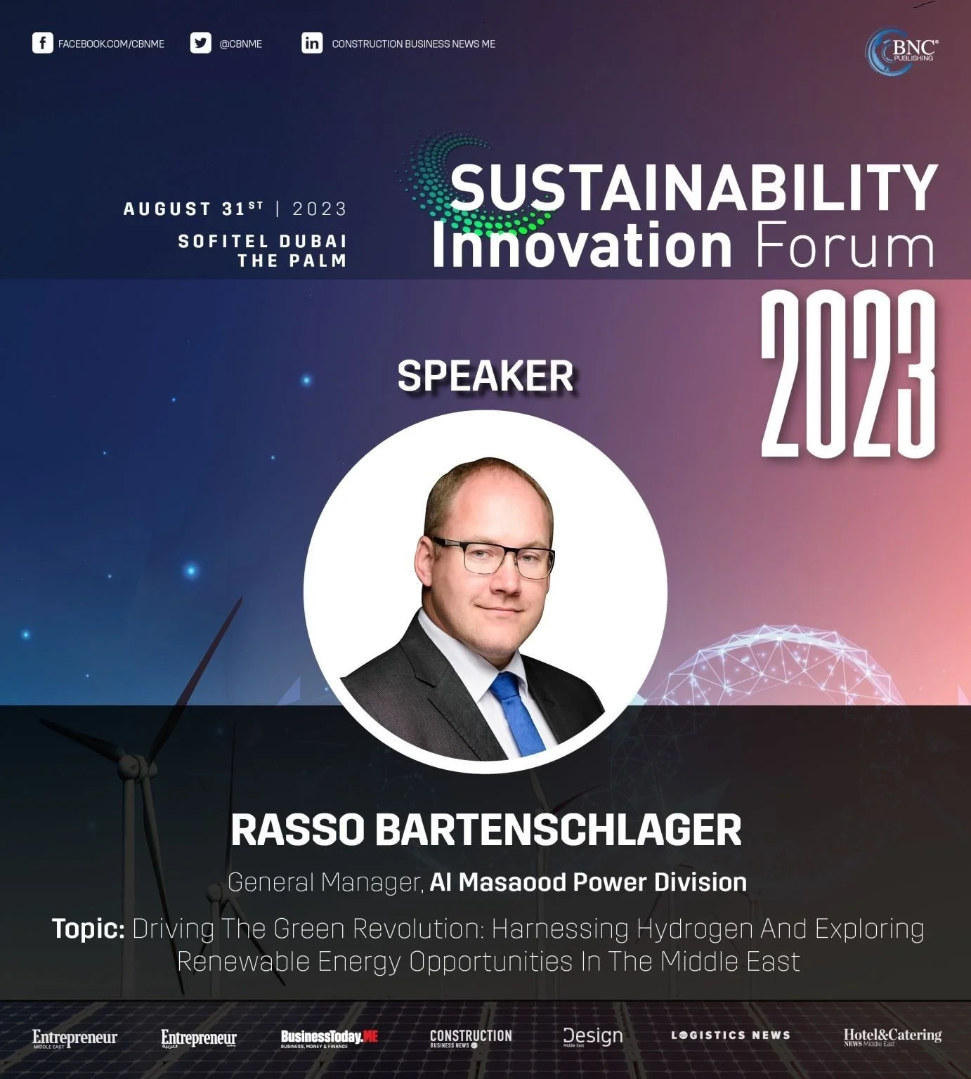 Join Rasso Bartenschlager at the Sustainability Innovation Forum 2023