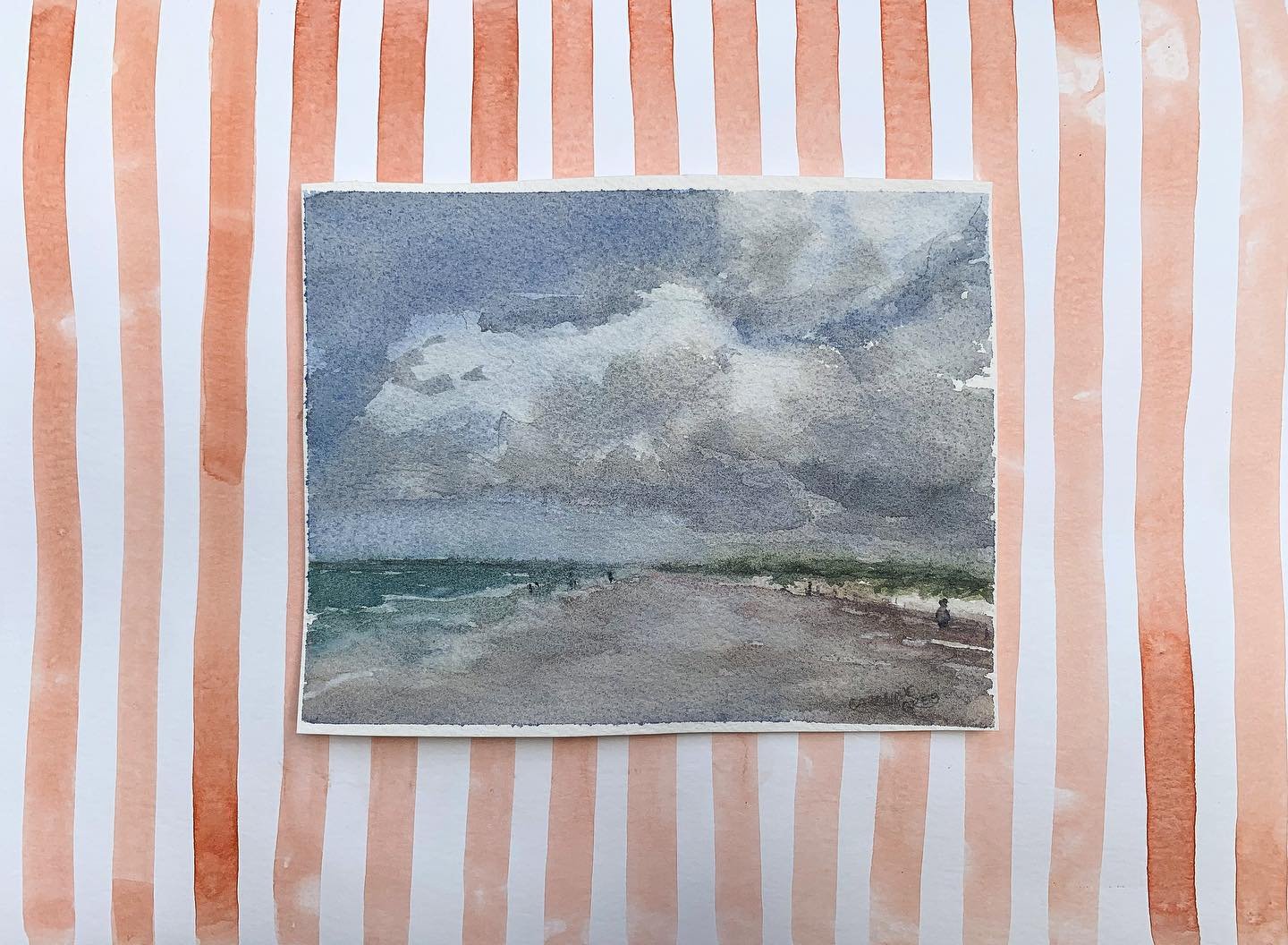 &ldquo;I have learned to kiss the wave that throws me against the Rock of Ages.&rdquo; - Charles Spurgeon 
.
&ldquo;Looking Back&rdquo; is the fifth work from 2024&rsquo;s monthly series&mdash;the Home Collection&mdash;monthly watercolors of home rel