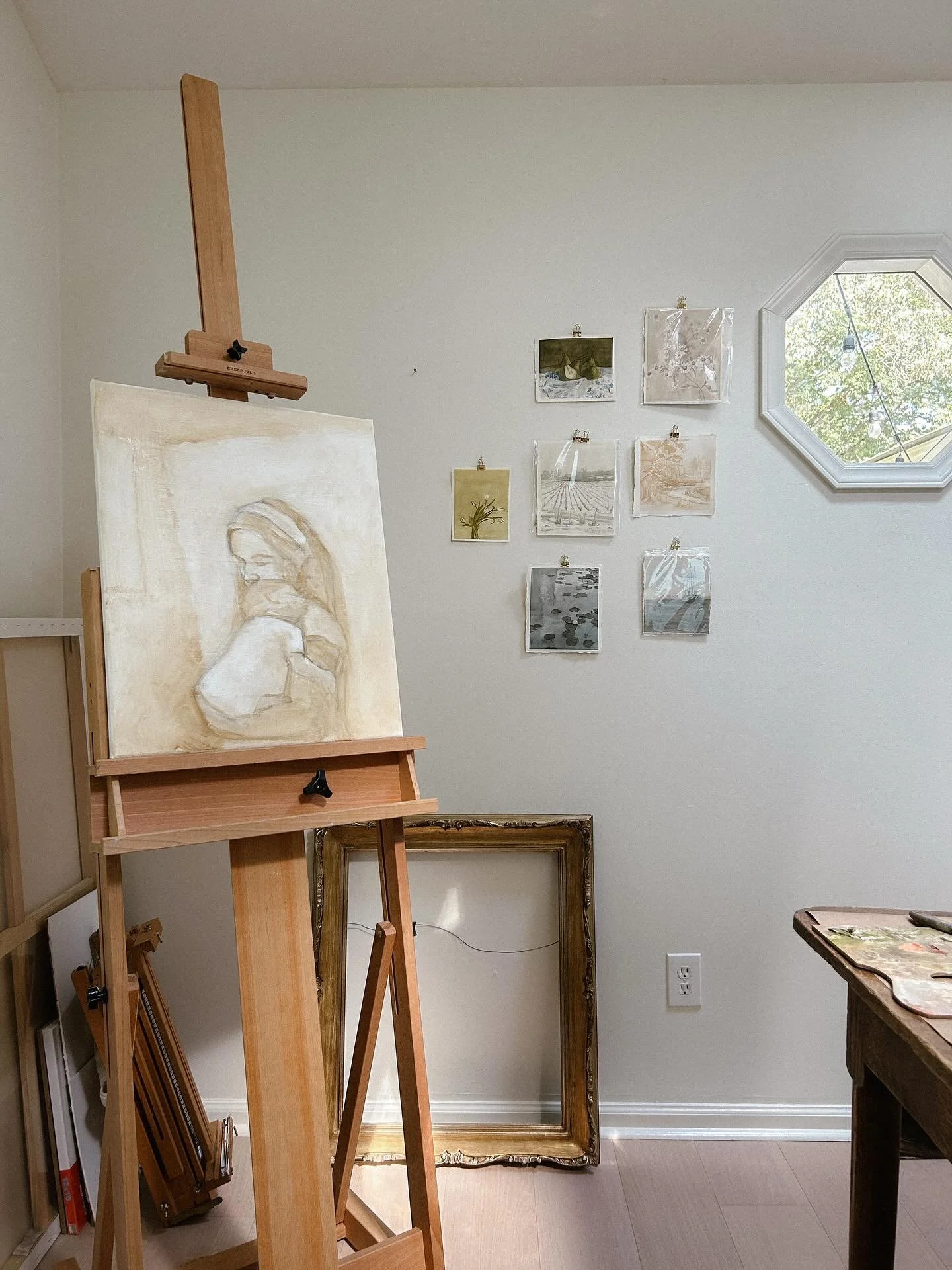 &ldquo;Young Mother With the Wash,&rdquo; in various stages of progress, now available for bidding. Comment &ldquo;Auction&rdquo; to view this piece and many other goodies and artworks, generously donated by our sweet community! 

I thought I&rsquo;d