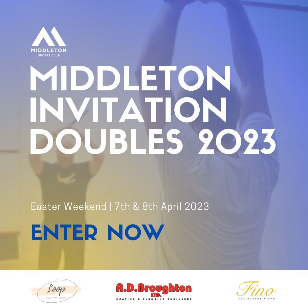 1 week to go until our annual invitation doubles weekend! 

The Middleton Squash Club's annual event is always a brilliant weekend, filled with sports and entertainment. 

Sign up via link in bio. 🔗

#MiddletonSportsClub