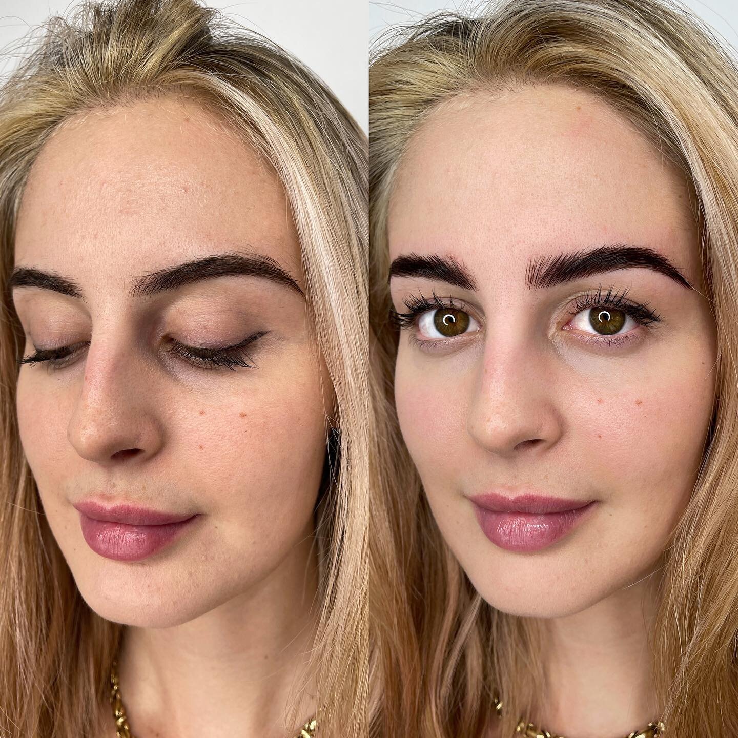 ✷Brow Lami✷ Unruly, coarse and stubborn brows can be styled fluffy and natural. 
Low maintenance brows all month🩷

*Brow Lamination is a straightening and softening treatment that makes the brow look fuller, fluffier and easier to style.
🌱Plant ext