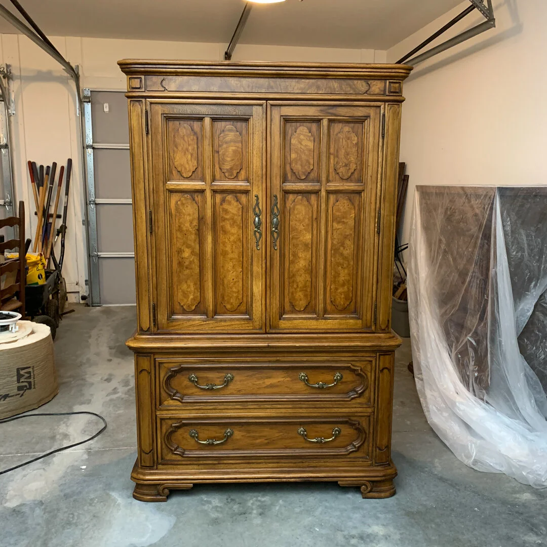 SOLD-Vintage Thomasville Armoire from 1975. 42"W x 65"H x 20"D.