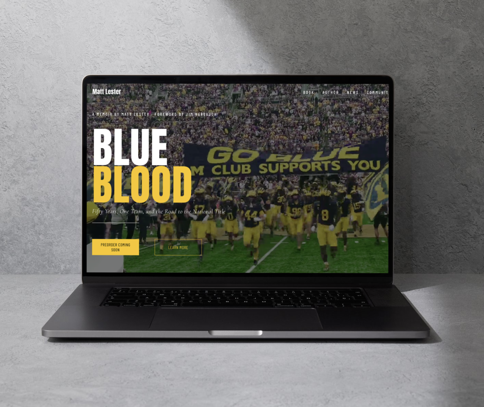 Matt Lester’s website featuring ‘Blue Blood’ unveiled