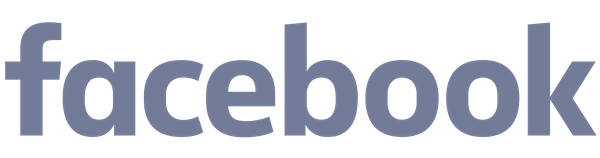 Facebook logo in blue letters on a black background