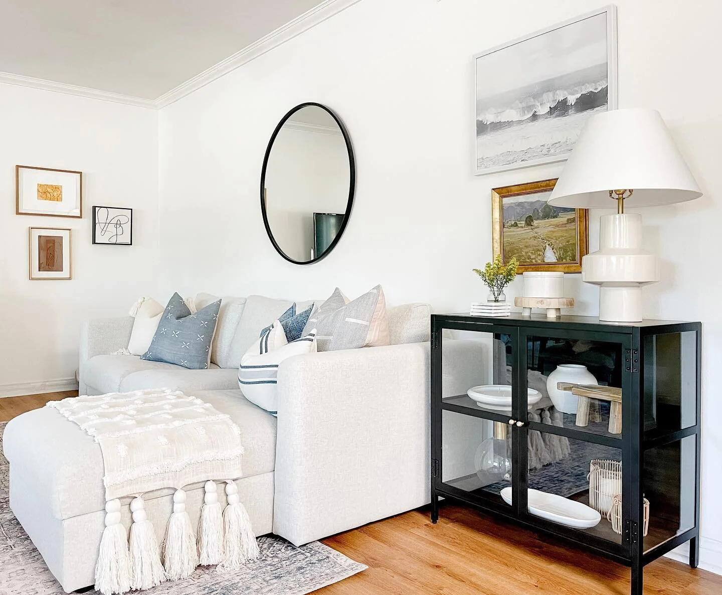 Most of you voted in favor of the natural wood shelves and backing on this cabinet, but I&rsquo;m a rebel 🙃 I love that it can be installed both ways, though I&rsquo;m not sure if @studiomcgee intended that! 

Now, I&rsquo;m contemplating taking dow