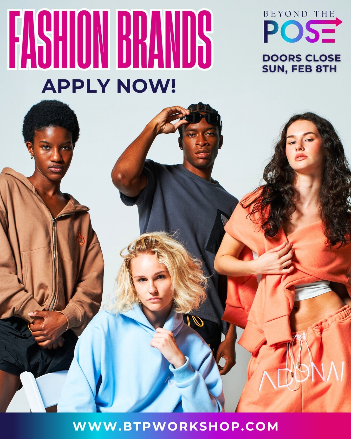 Fashion Brands + Designers + Boutique Owners &mdash; your moment is NOW! ✨

Beyond The Pose is BACK Sun, Feb 22nd and you really don&rsquo;t want to miss this irresistible opportunity!

Your designs on TOP models? ✅
Intentionally styled? ✅
Content fo