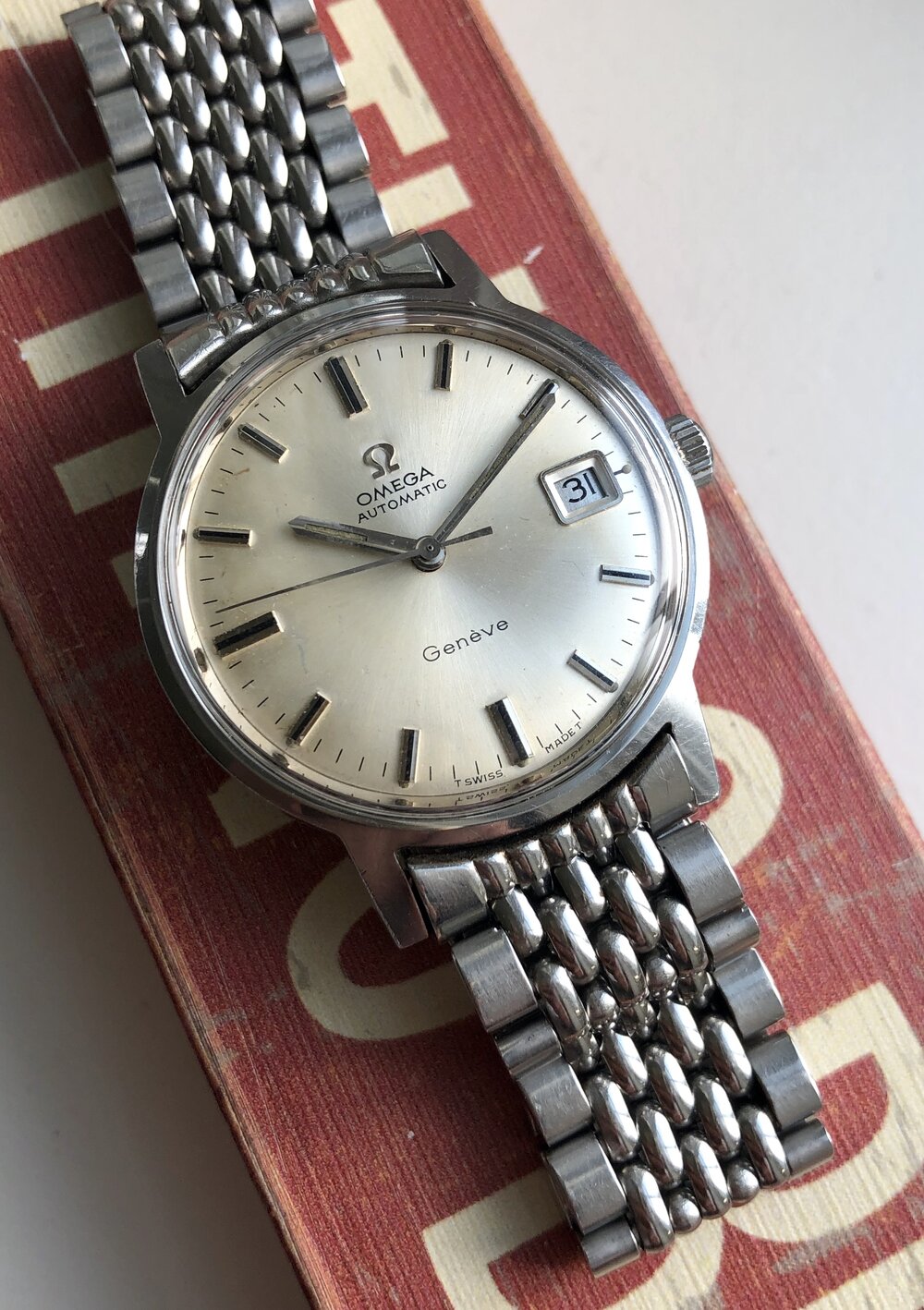 Omega Beads Of Rice Vintage Watch Steel Bracelet - Ref. 1068  for $424  for sale from a Trusted Seller on Chrono24
