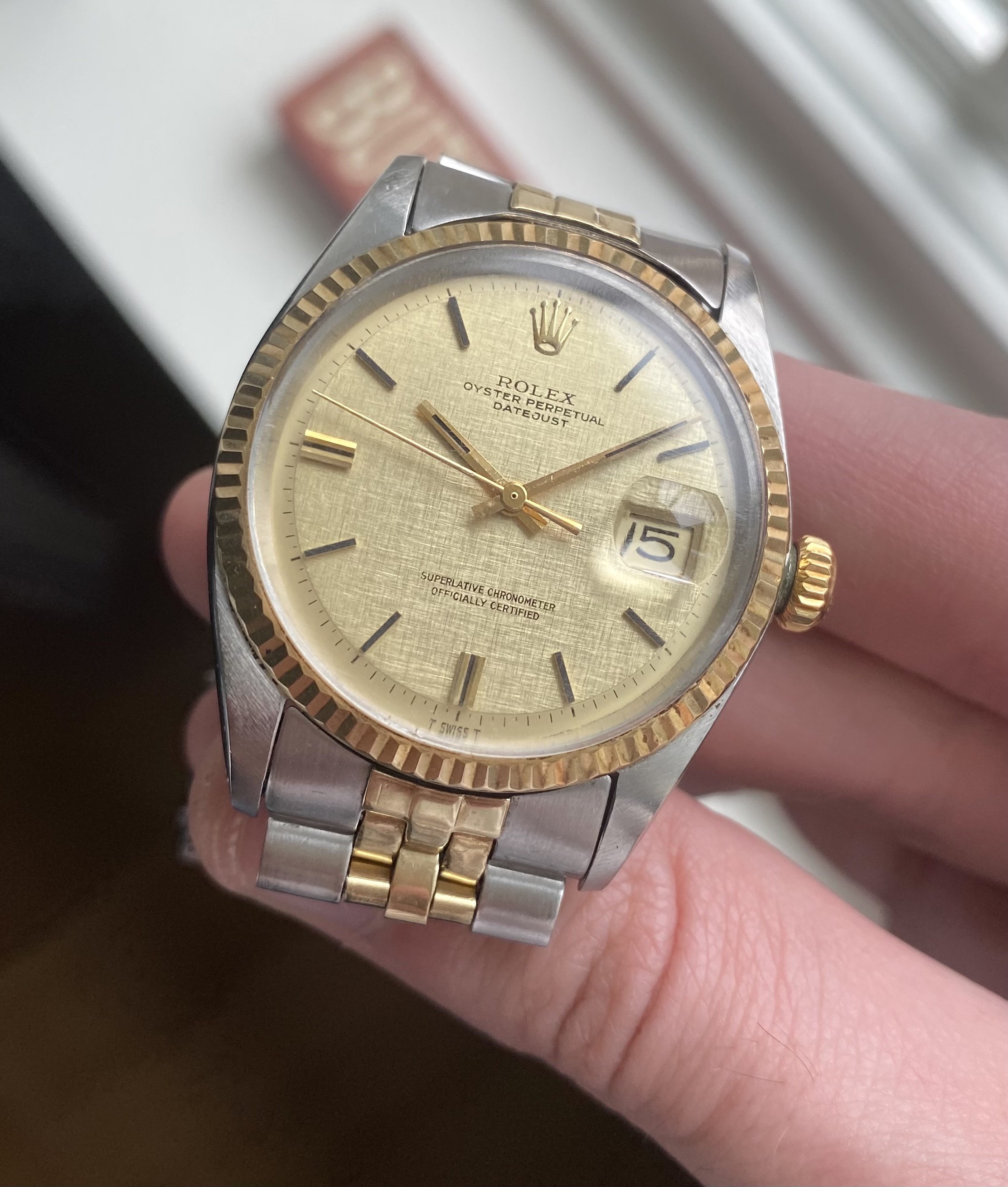 Rolex Datejust ref. 1601 — Two-tone Linen Dial — Danny's Vintage Watches