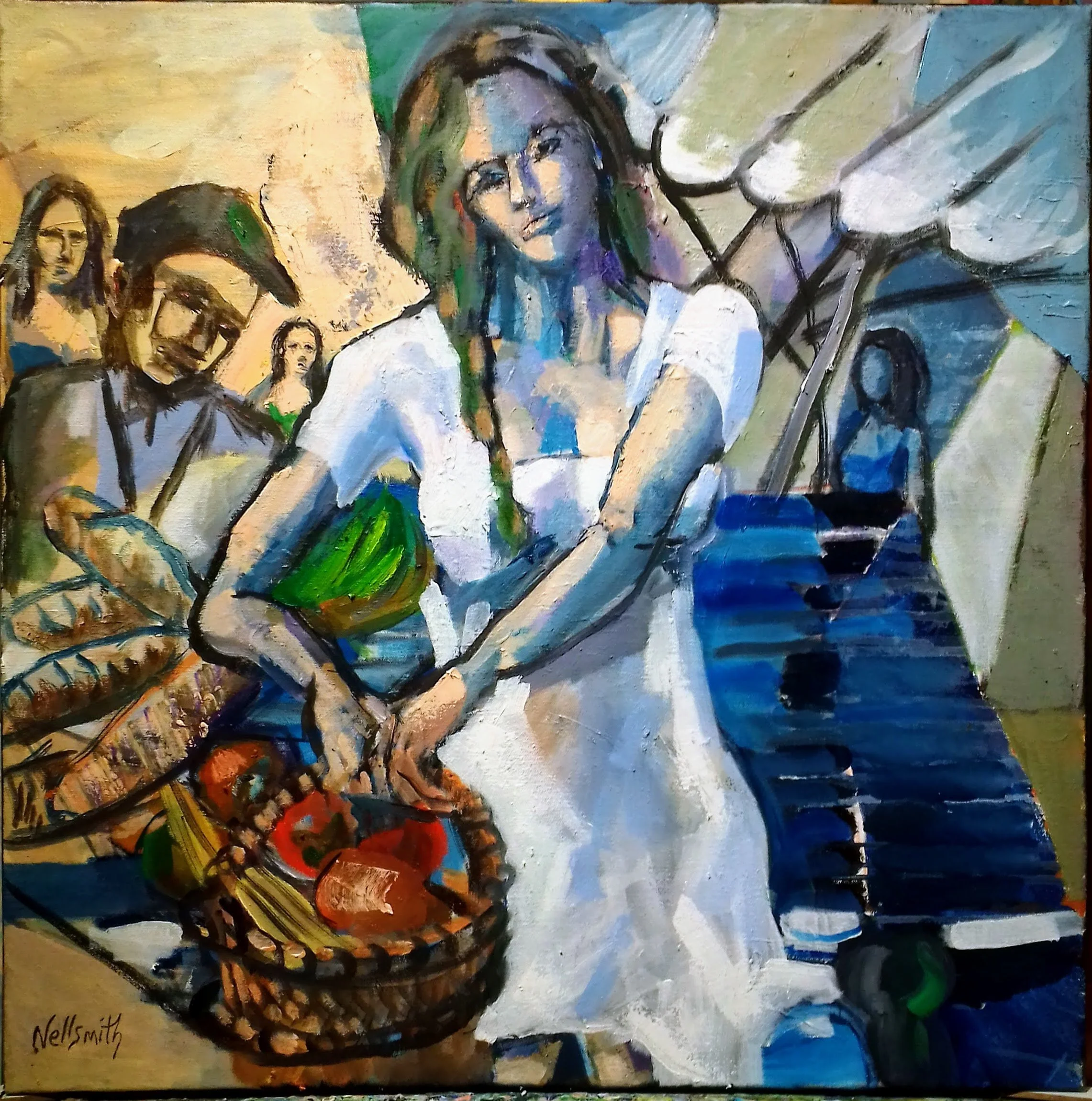 Market Closing acrylic on canvas 24 X 24