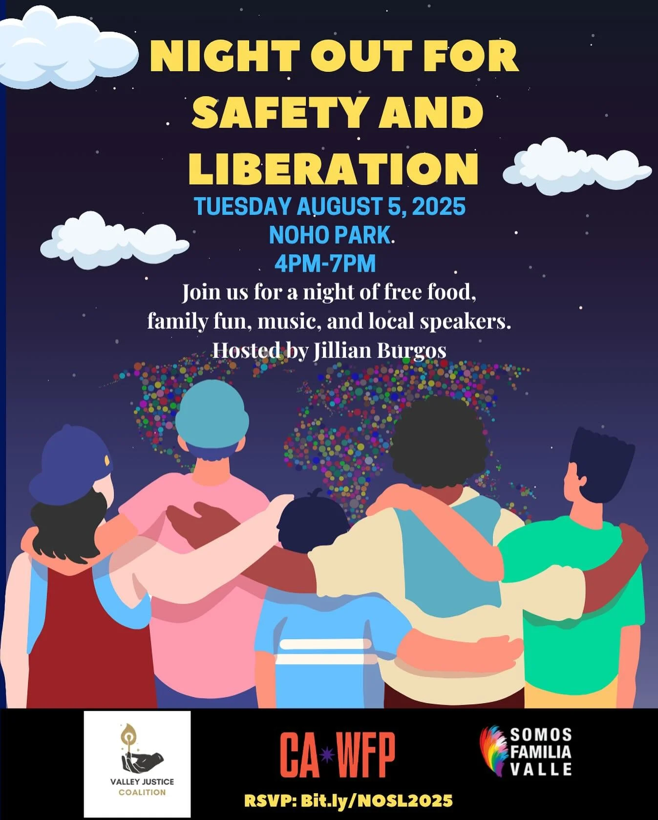 One week out! Night Out for Safety and Liberation is coming! 

🌮 Free Food! 
🛝 Kids Activities! 
🫱🏽&zwj;🫲🏾 Community Speakers! 

We know that Community Safety means US and this is a celebration of what it means to live in the Valley. Join us Au