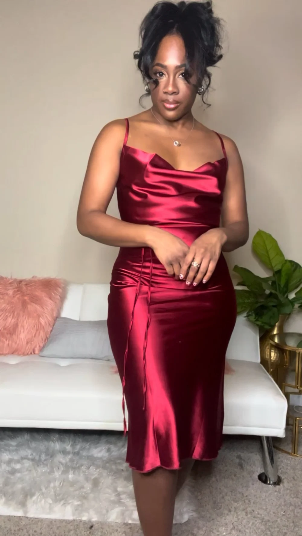 Maroon Satin Slip Dress  arCKive Vintage Resale