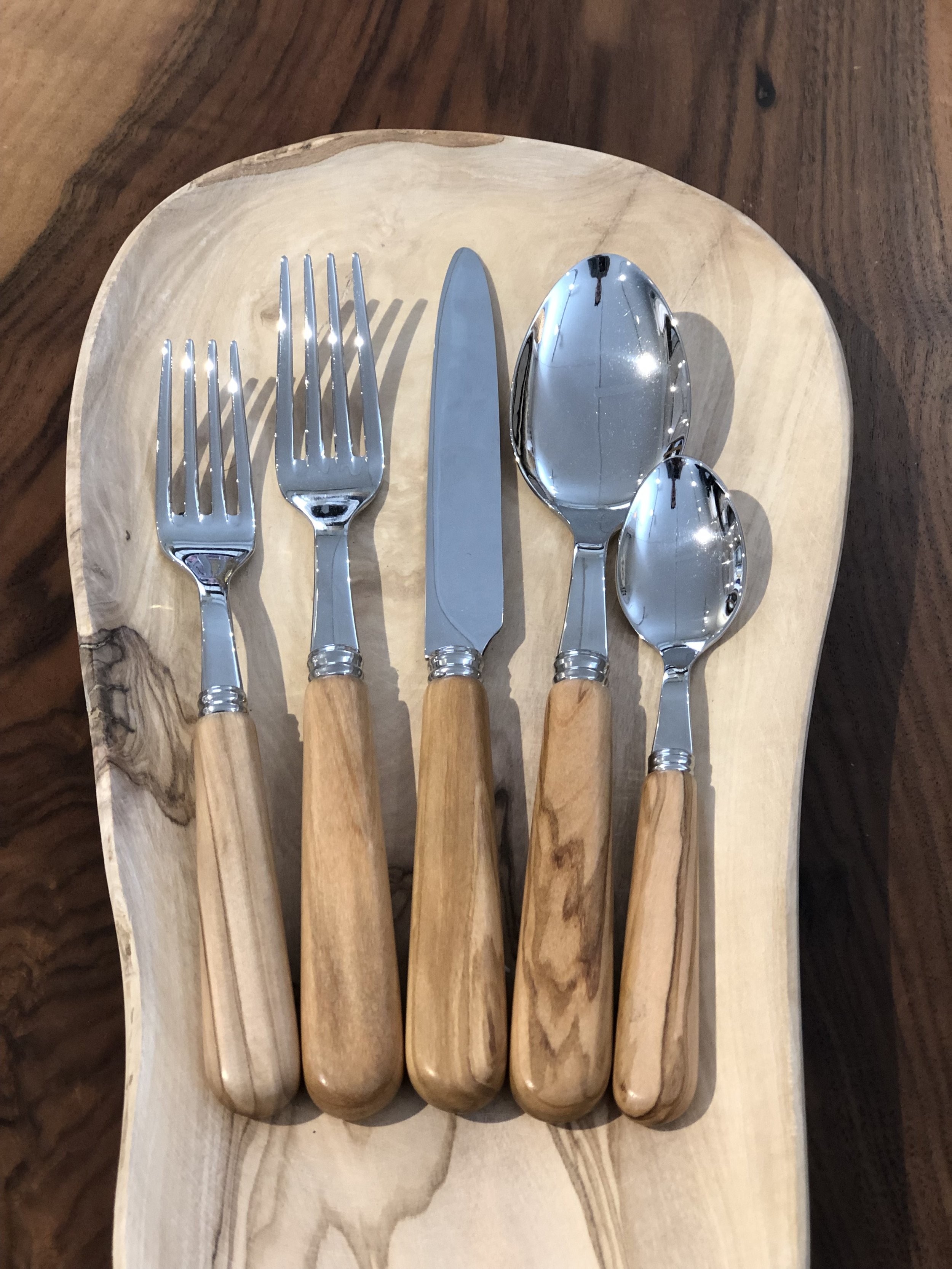 French Olivewood Flatware Set of 5