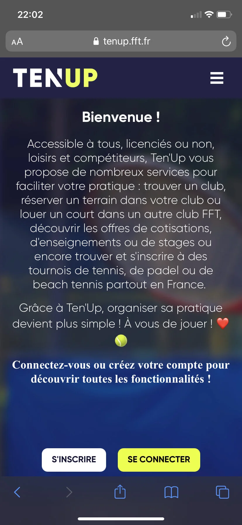 1 Se connecter à son compte Tenup sur son navigateur mobile et non sur l’application.