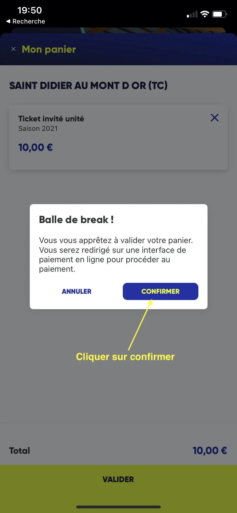 9 Cliquer sur confirmer.
