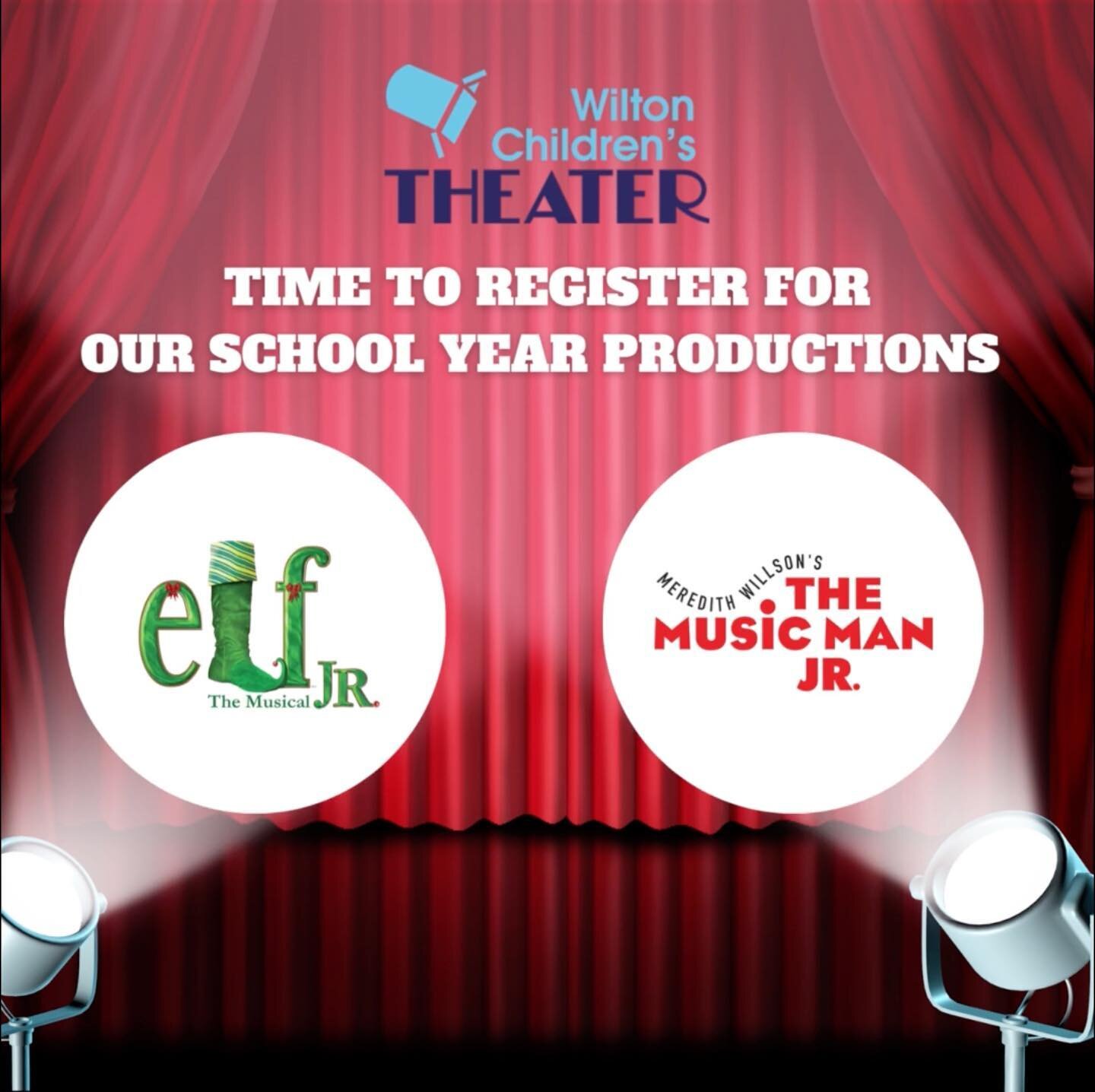 Time to register for our school year productions! Head to WiltonChildrensTheater.org to learn more.