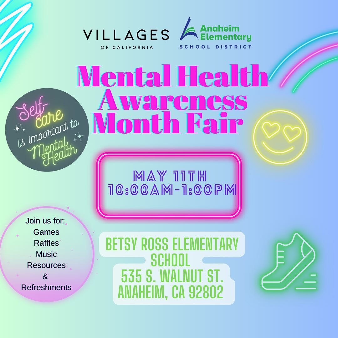 May is Mental Health Awareness month 🧠🗣️💙 

Which means our 2nd Annual Mental Health Resource Fair will take place in partnership with @anaheimelementary &amp; @oc_hca on May 11th @ross.aesd 🏫❤️

It will be an opportunity for the community to acc