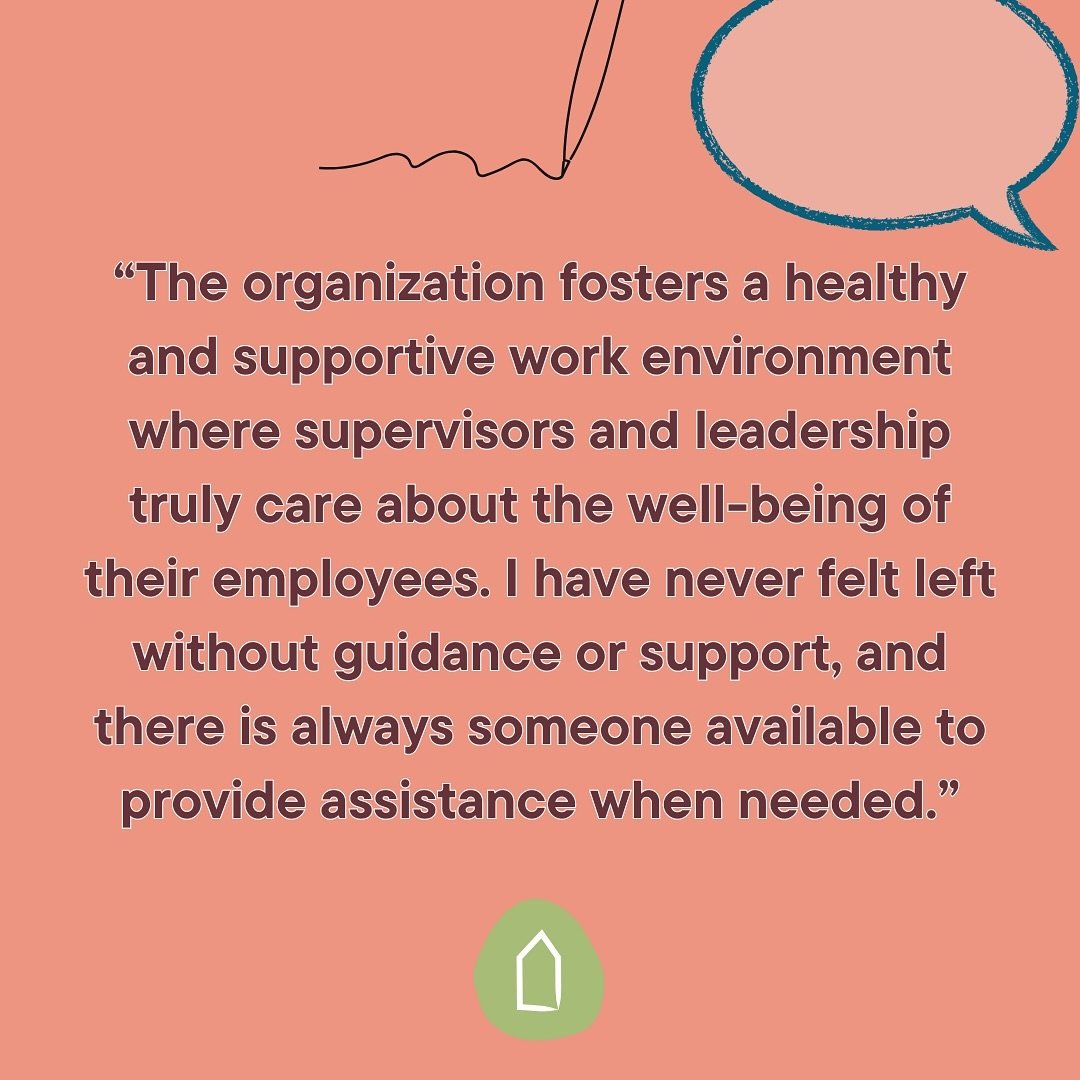 &ldquo;Healthy Work Environment &amp; Supportive Leadership&rdquo; 🫶🛋️🗣️

Hearing feedback like this from a former staff member makes us feel so proud of the community we are building. We want our employees to feel valued and supported, as the wor