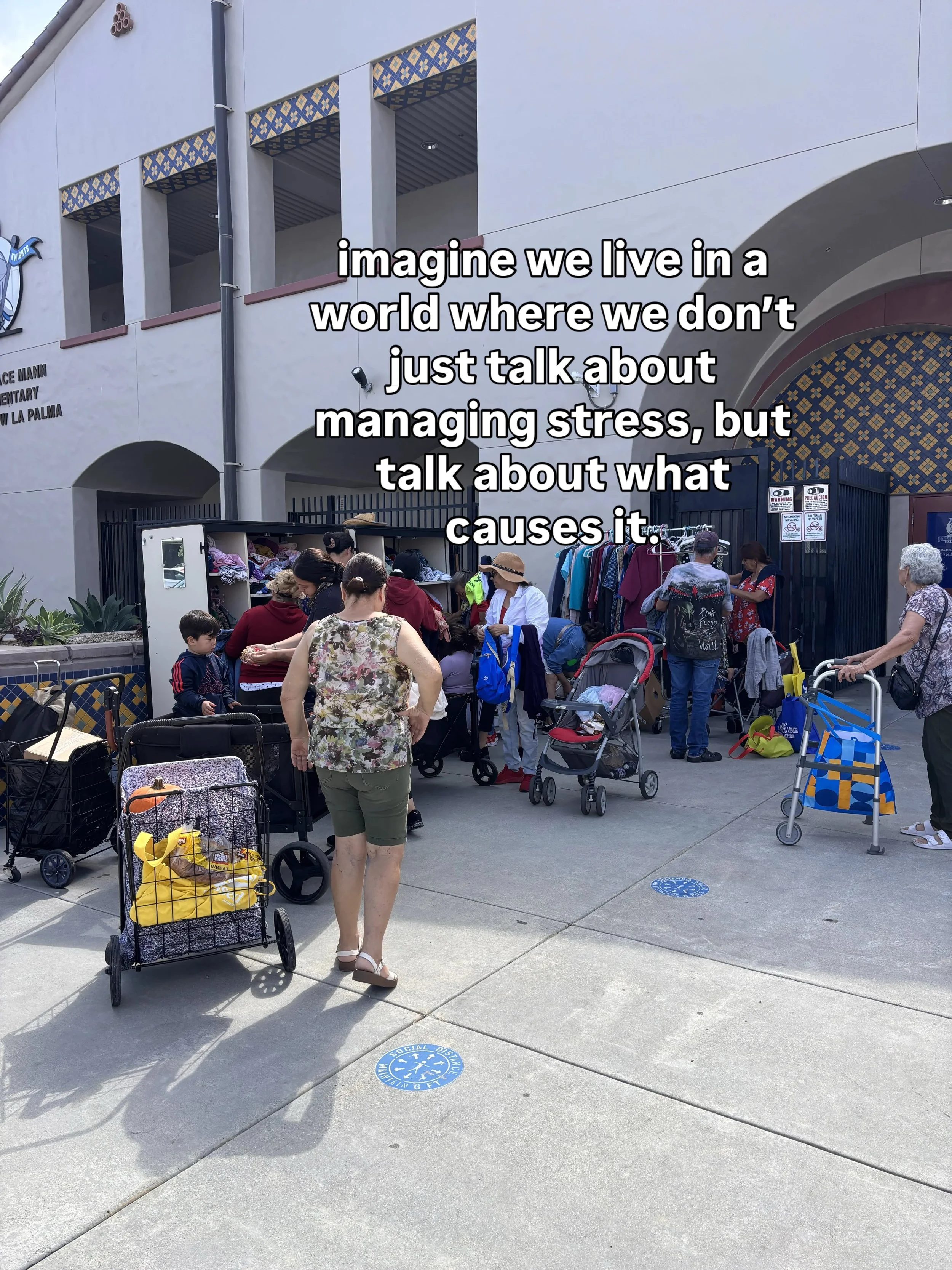 We can&rsquo;t just talk about managing stress. We need to talk about what causes stress. What are the stressors in your life? Your student&rsquo;s life? 

📍Mary&rsquo;s Kitchen Pantry Distributions @anaheimelementary &amp; Community Closet Resource