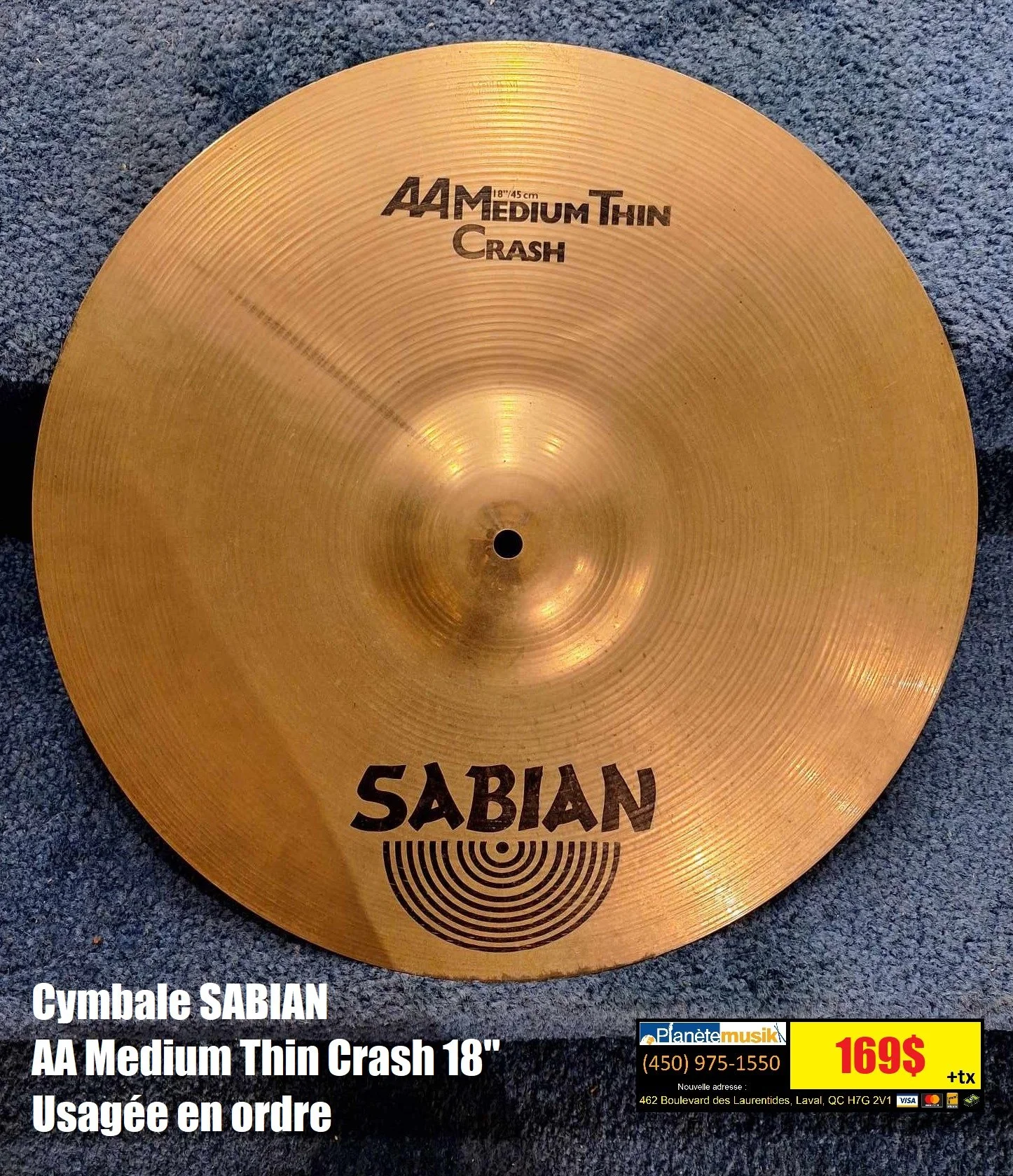 Sabian AA medium thin crash 18