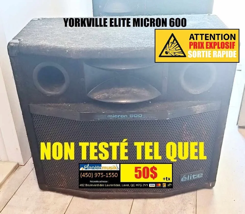 liquidation non testé tel quel yorkville micron 600