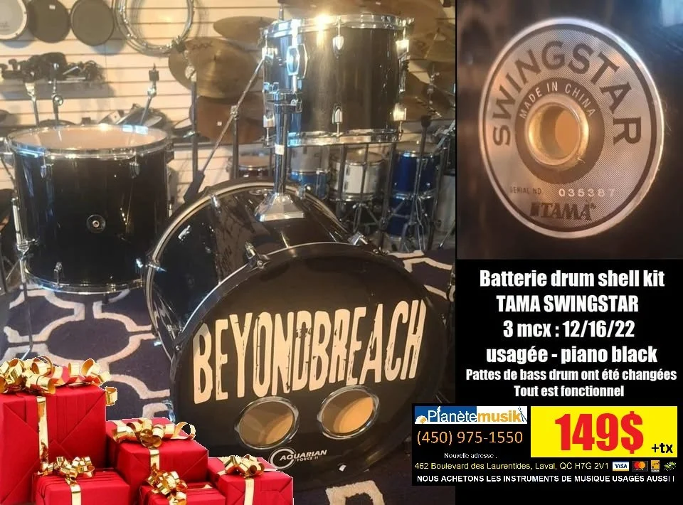 Batterie drum shell kit 3 mcx TAMA SWINGSTAR (Détails sur l'image)