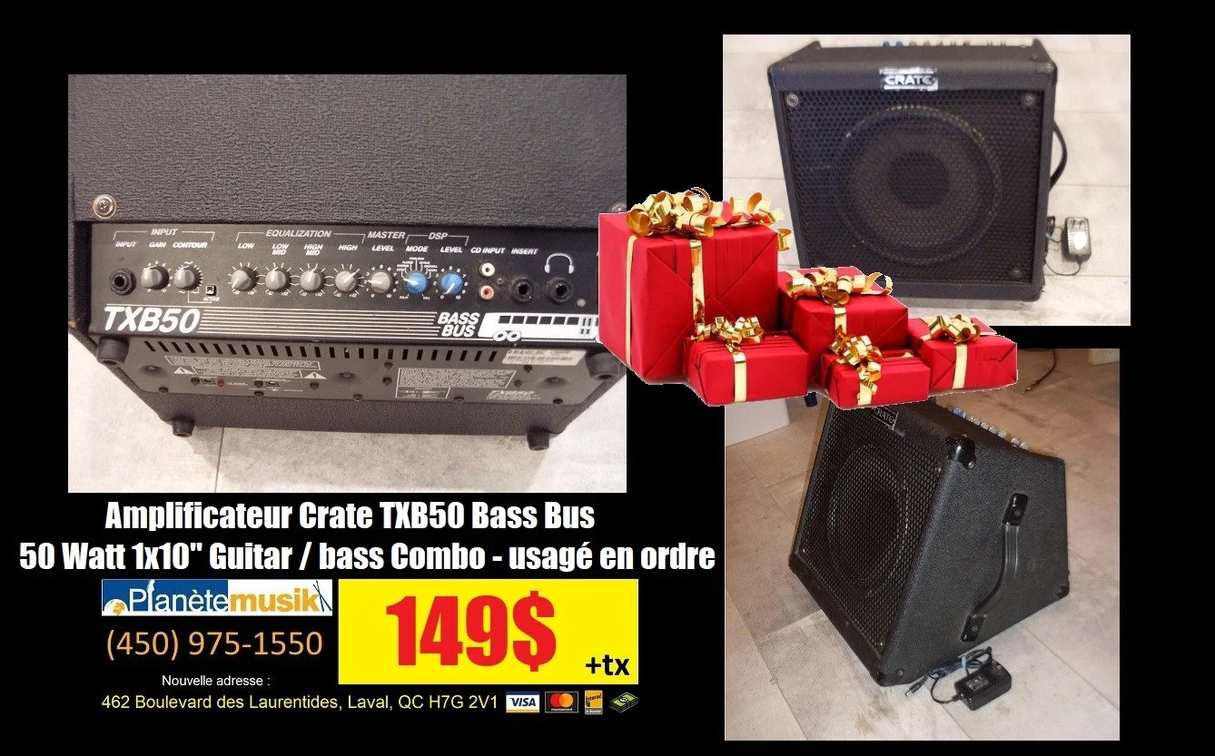 Amplificateur CRATE TXB50 BASS BUS Usagé en ordre