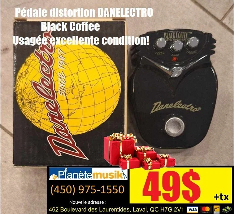 Pédale distortion DANELECTRO Black Coffee usagée excellente condition