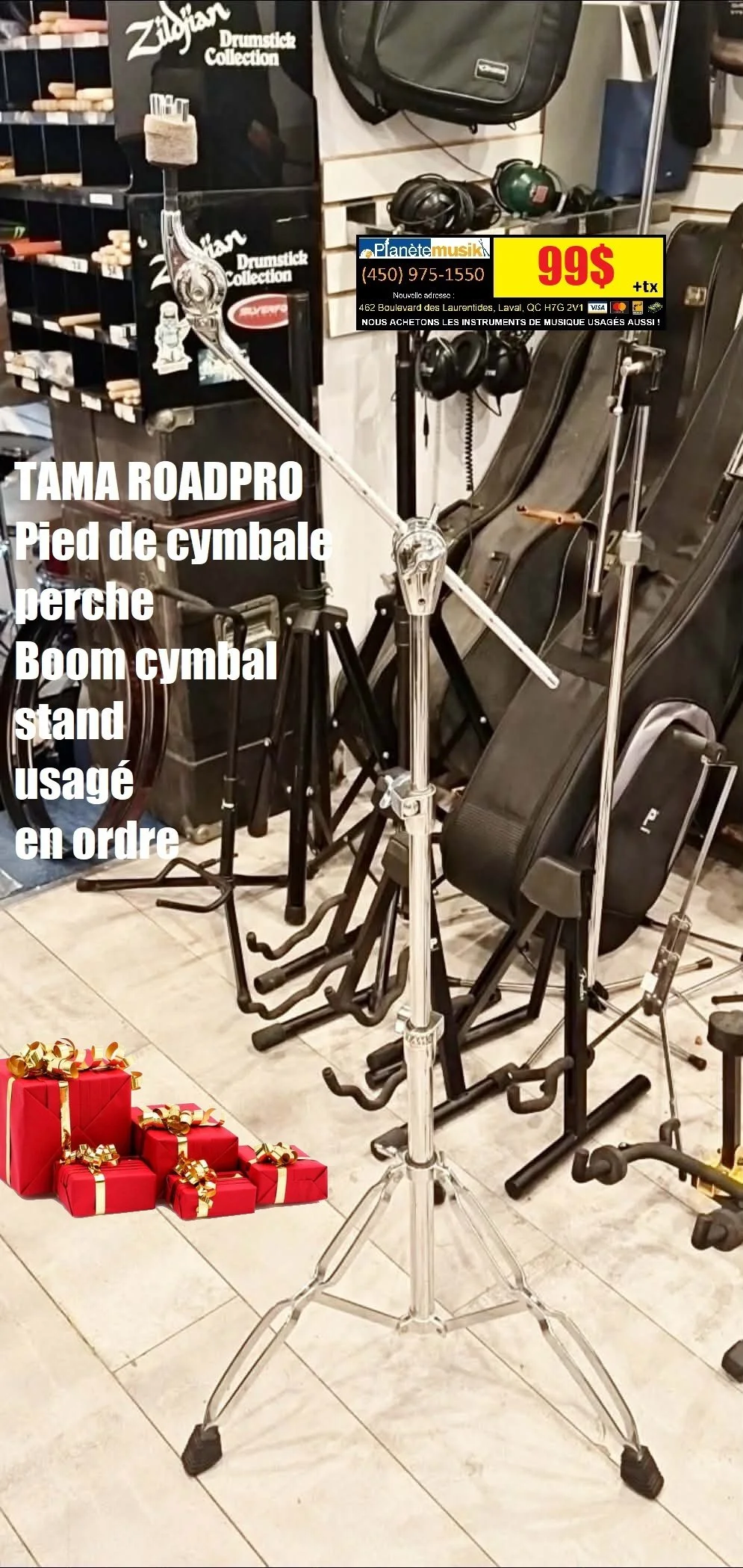 Pied de cymbale perche TAMA ROADPRO Boom cymbal stand