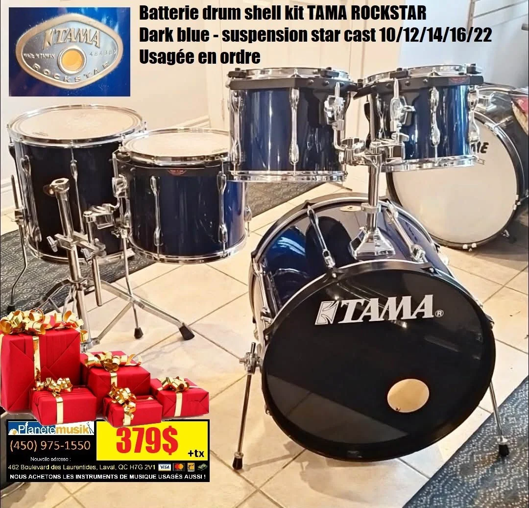 Batterie drum shell kit TAMA ROCKSTAR Dark blue suspension star cast 10/12/14/16/22