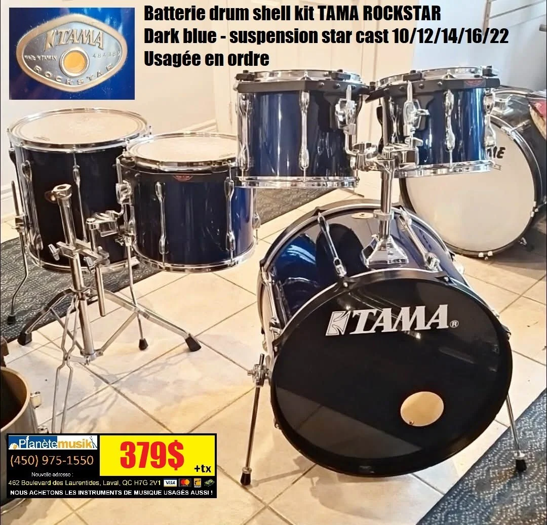 Batterie drum shell kit TAMA ROCKSTAR Dark blue suspension star cast 10/12/14/16/22