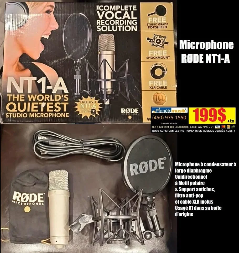 Microphone de studio RODE NT1-A avec accessoires