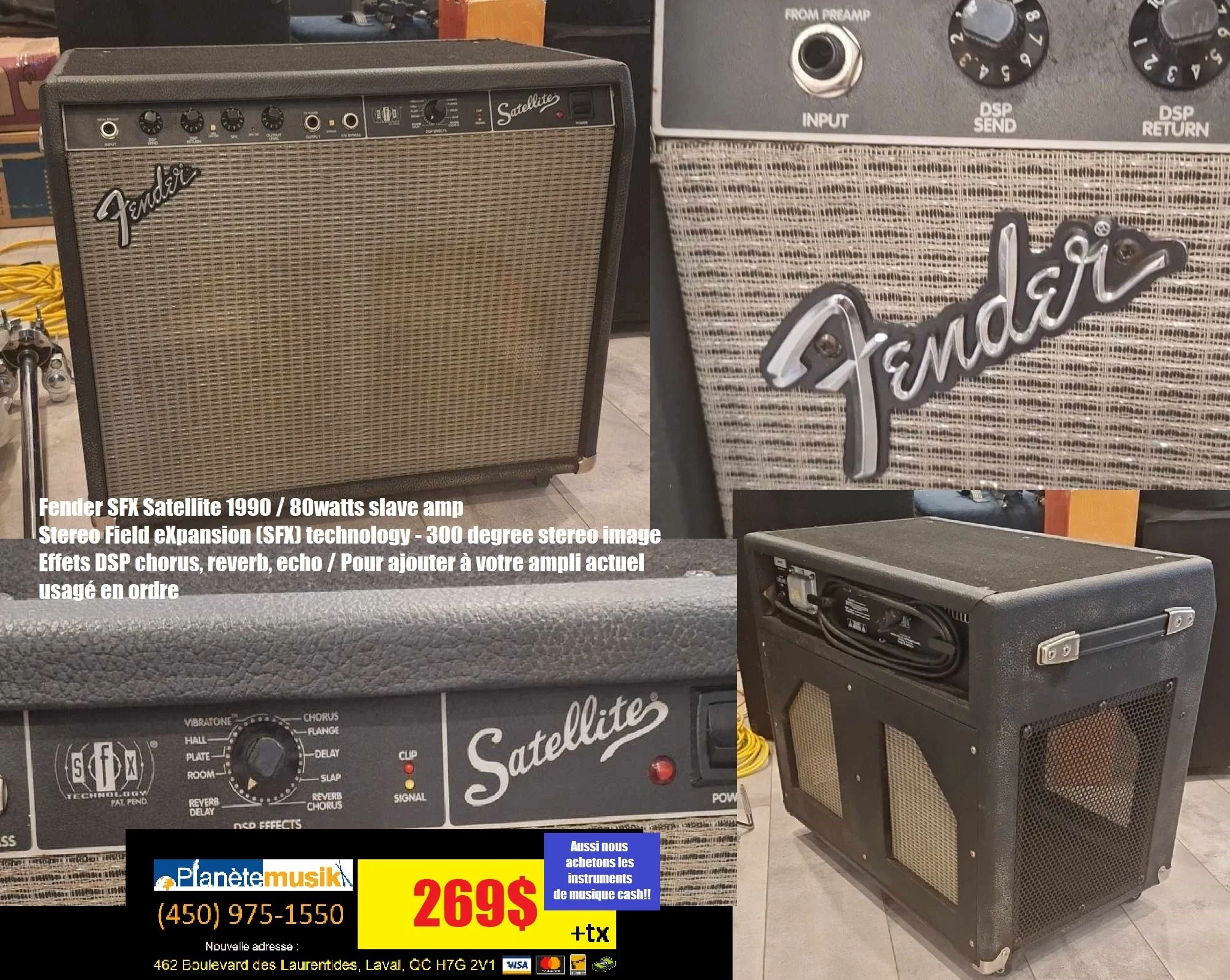 Amplificateur Fender Satellite SFX 80-Watt 1x12" Slave Amp with DSP Effects