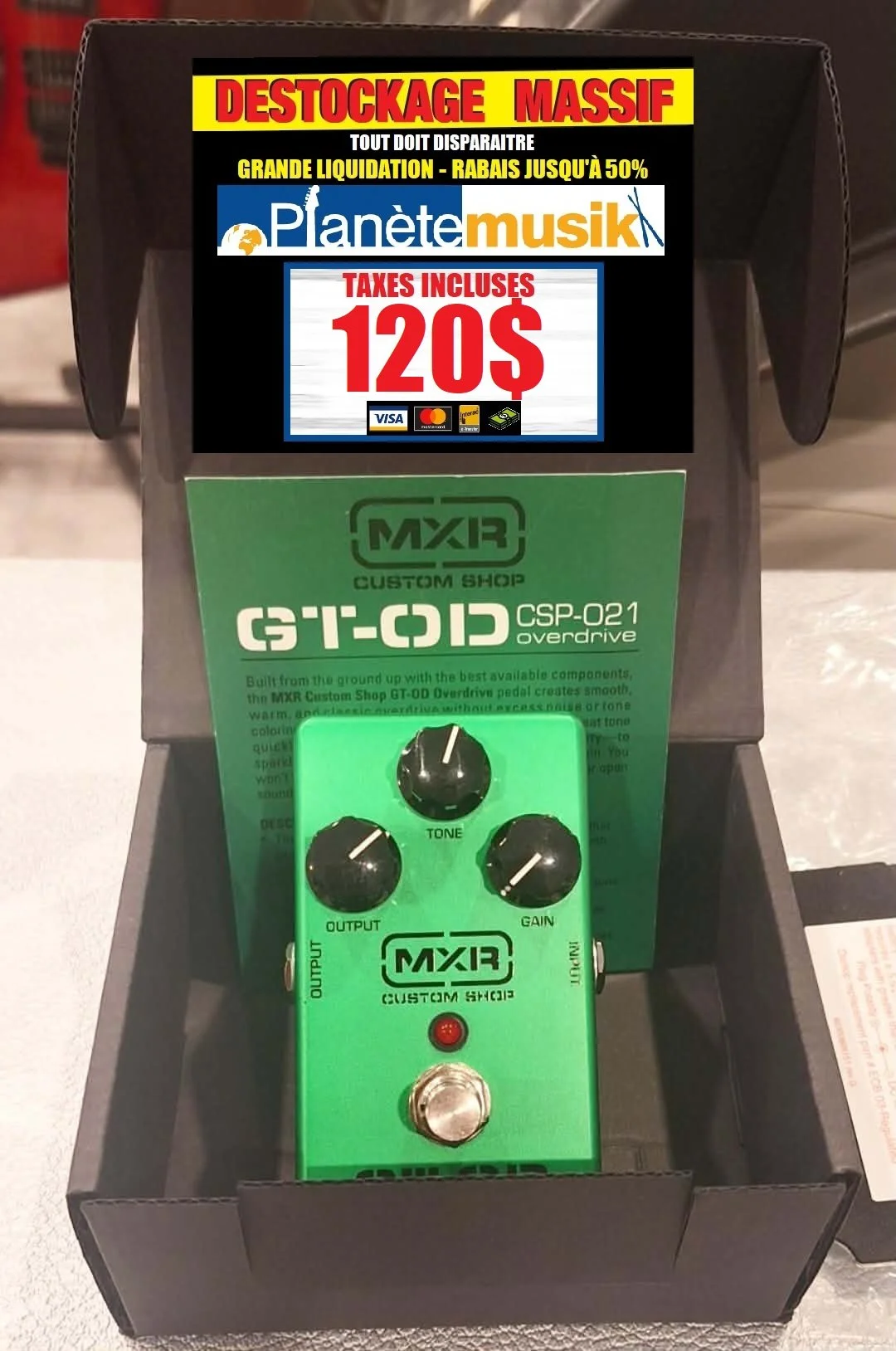 LE DÉSTOCKAGE CONTINUE - Pédale MXR Custom shop GT-OD Overdrive csp-021 usagée comme neuve