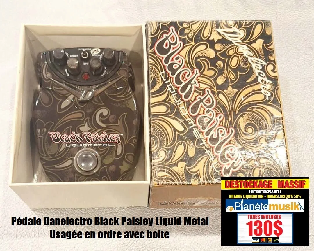 LE DÉSTOCKAGE CONTINUE - Pédale DANELECTRO Black paisley liquid metal usagée comme neuve