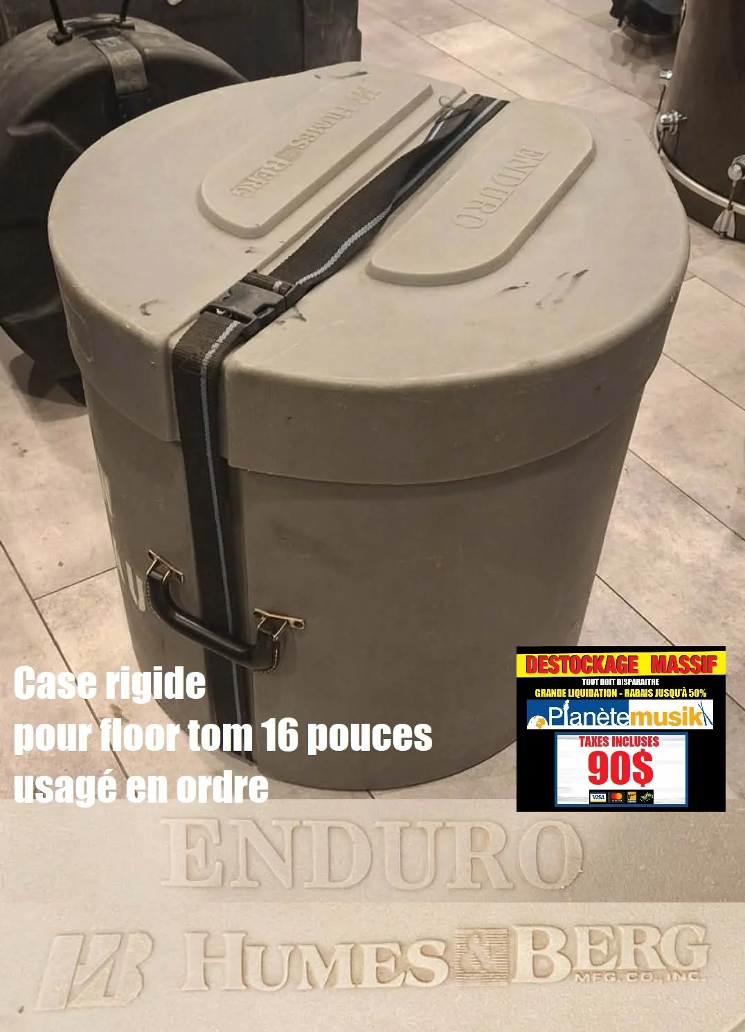 LE DÉSTOCKAGE CONTINUE - Étui rigide ENDURO gris pour Floor Tom 16 Usagé en ordre