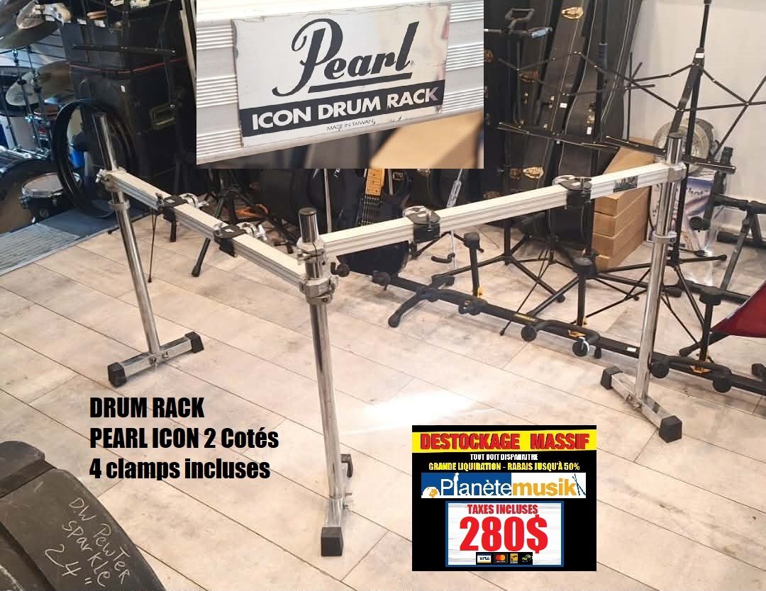 LE DÉSTOCKAGE CONTINUE - Cage rack de drum PEARL ICON 2 cotés, 4 clamps (TAXES INCLUSES)
