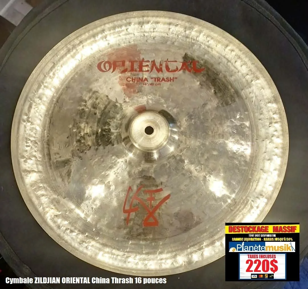 LE DÉSTOCKAGE CONTINUE - Cymbale ZILDJIAN ORIENTAL China thrash 16 pouces (TX INCLUSES)