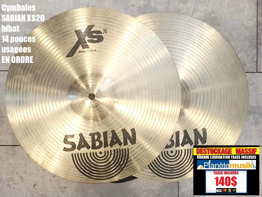 LE DESTOCKAGE CONTINUE - Cymbales SABIAN XS20 14 pouces