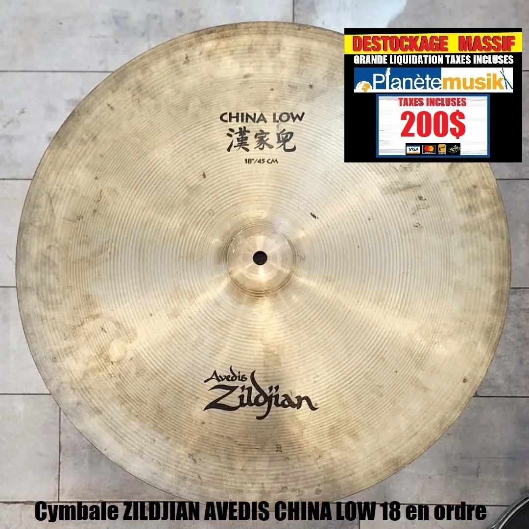 LE DÉSTOCKAGE CONTINUE - Cymbale ZILDJIAN AVEDIS CHINA LOW 18